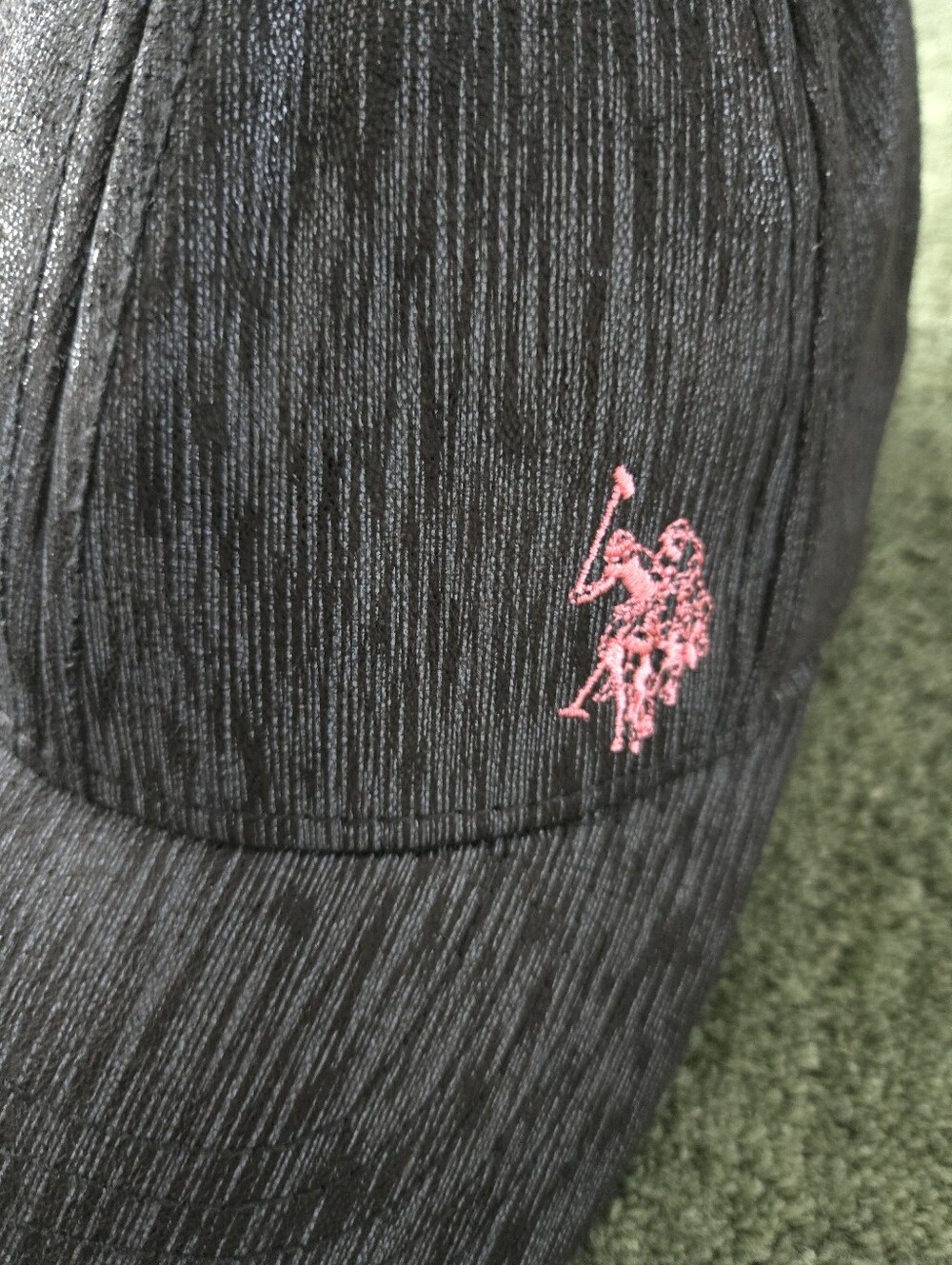 US Polo Assn. Adjustable Hat Ball Cap Gray w/Pink Jockey Logo - Picture 2 of 5